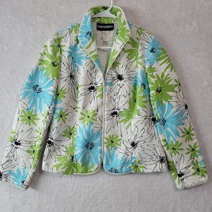 VTG Requirements Womens Floral Lightweight Long Sleeve Full Zip Golf Jacket Sz 8